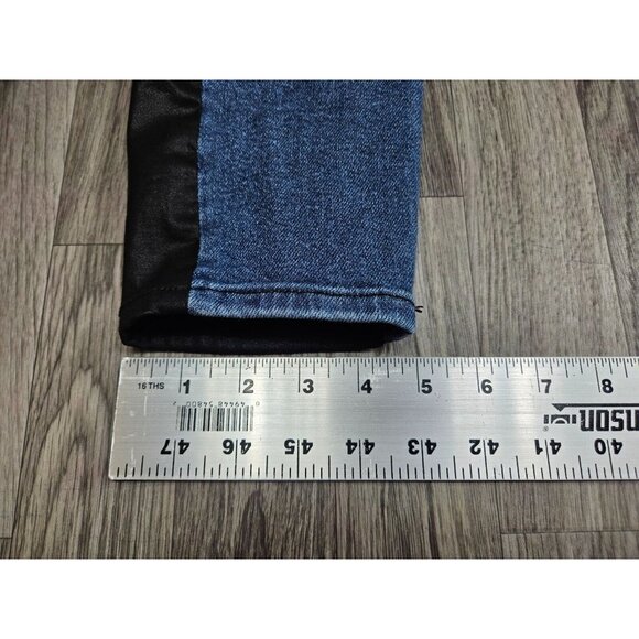 7 For All Mankind Womens Size 27 High Waist Ankle Denim Pleather Skinny Jeans - Picture 16 of 16